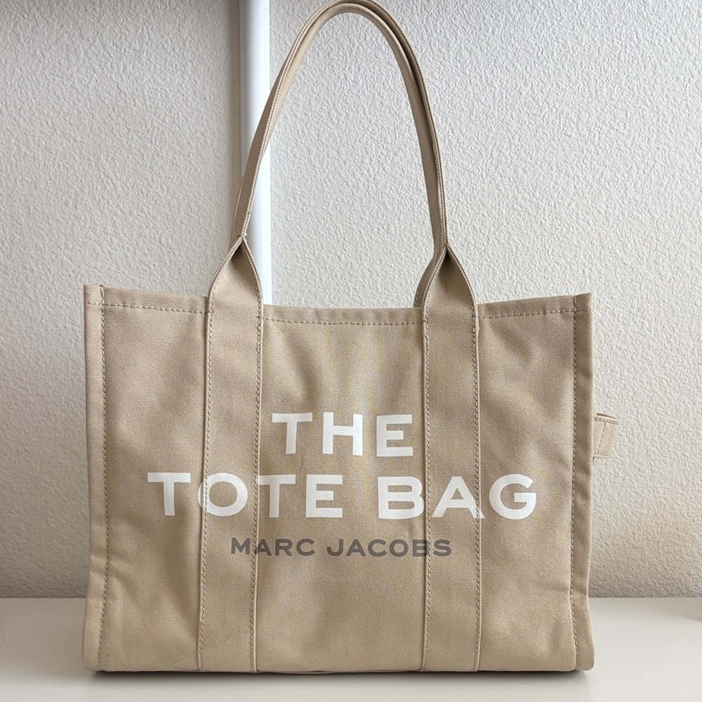 Marc Jacobs Beige Tote with White Lettering